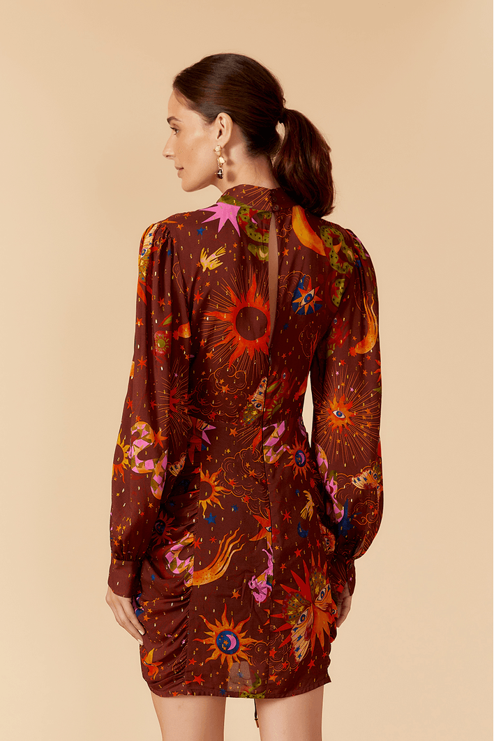 Vestido Lurex Estampa Fantástica