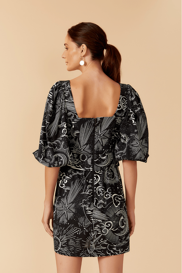 Vestido Linho Estampa Celestial