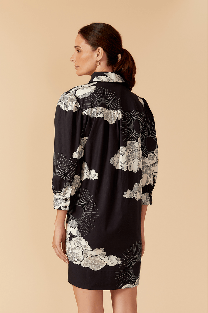 Vestido Tricoline Estampa Céu