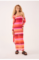 Vestido Tule Estampa Tarde