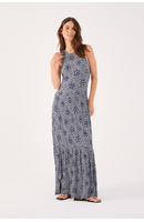 Vestido Canelado Estampa Soleil