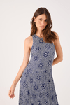 Vestido Canelado Estampa Soleil