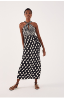 Vestido Cropped Crepe Estampa Litorânea