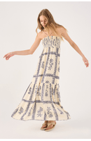 Vestido Longo Estampa Náutica