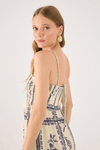 Vestido Longo Estampa Náutica