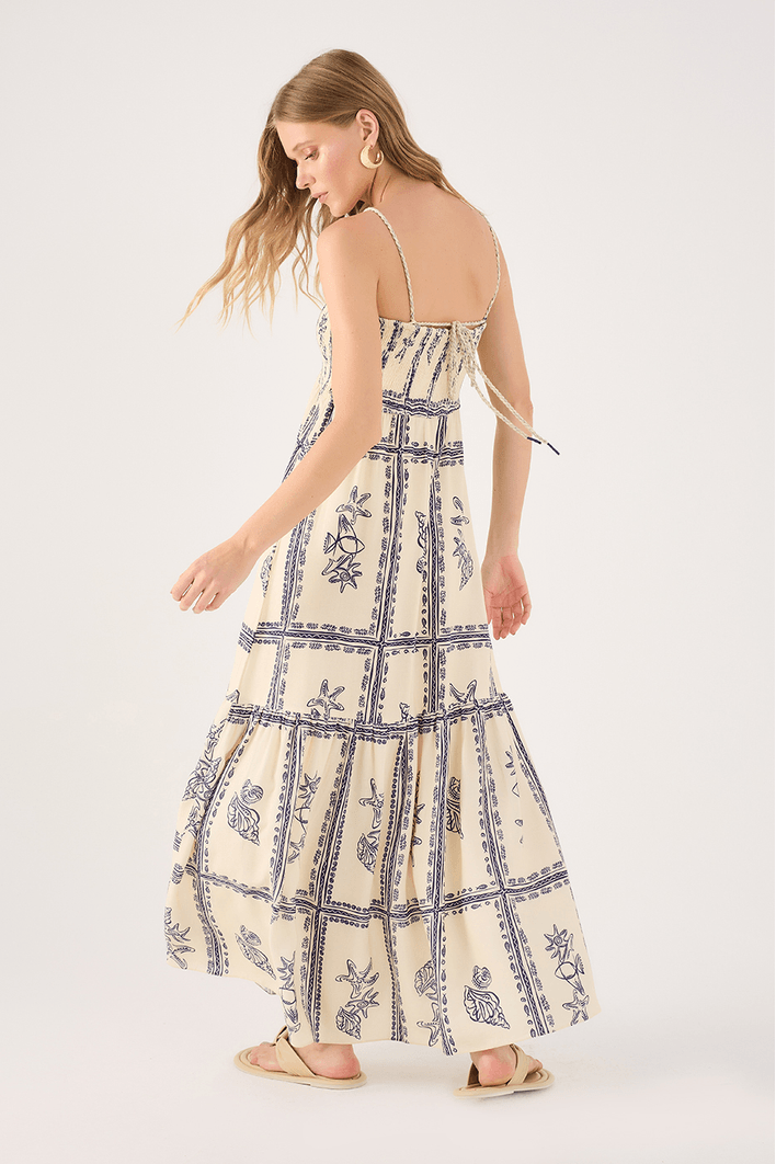 Vestido Longo Estampa Náutica