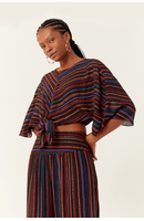Blusa Nó Frente Lurex Estampa Universo