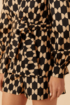Blusa Tricoline Mangão Estampa Geo