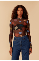 Blusa Segunda Pele Tule Estampa Orion