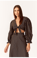 Blusa Nó Tricoline Estampa Luares