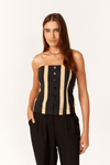 Blusa Linho Tomara Que Caia Estampa Aura