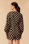 Blusa Tricoline Mangão Estampa Geo
