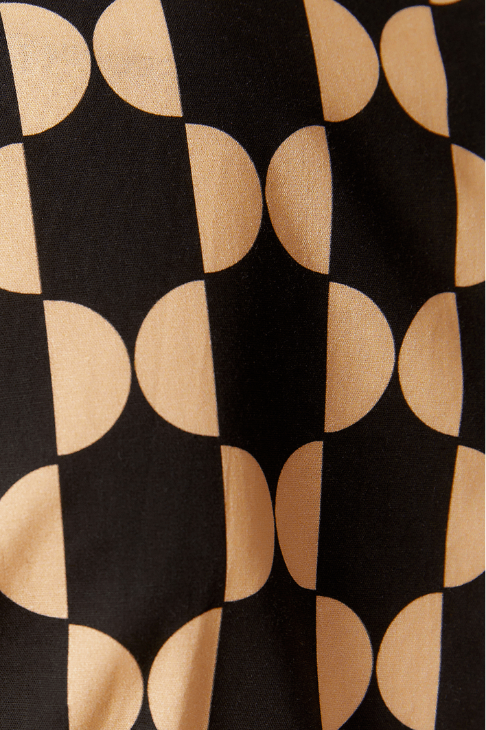 Blusa Tricoline Mangão Estampa Geo