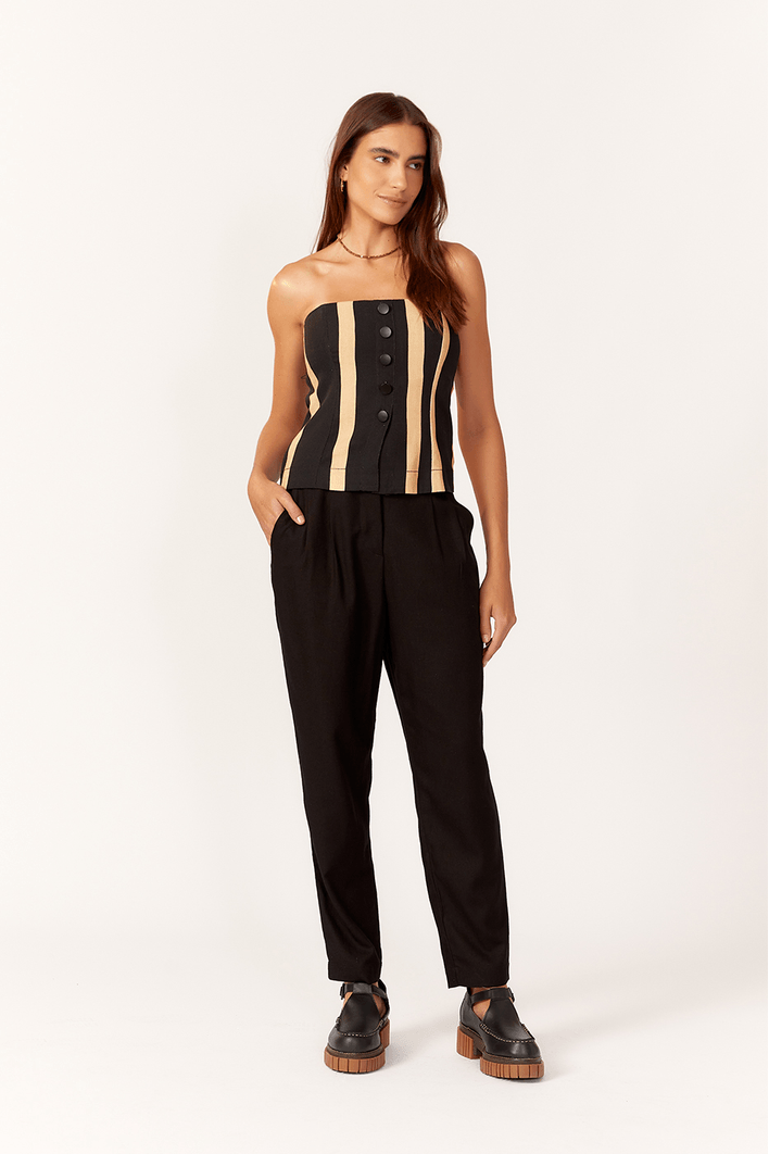 Blusa Linho Tomara Que Caia Estampa Aura