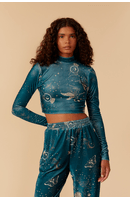 Blusa Veludo Estampa Noturna