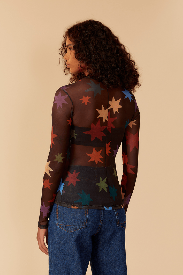 Blusa Segunda Pele Tule Estampa Orion