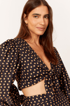 Blusa Nó Tricoline Estampa Luares