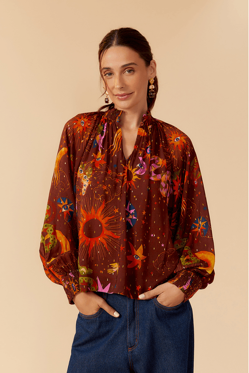 Blusa Lurex Estampa Fantástica