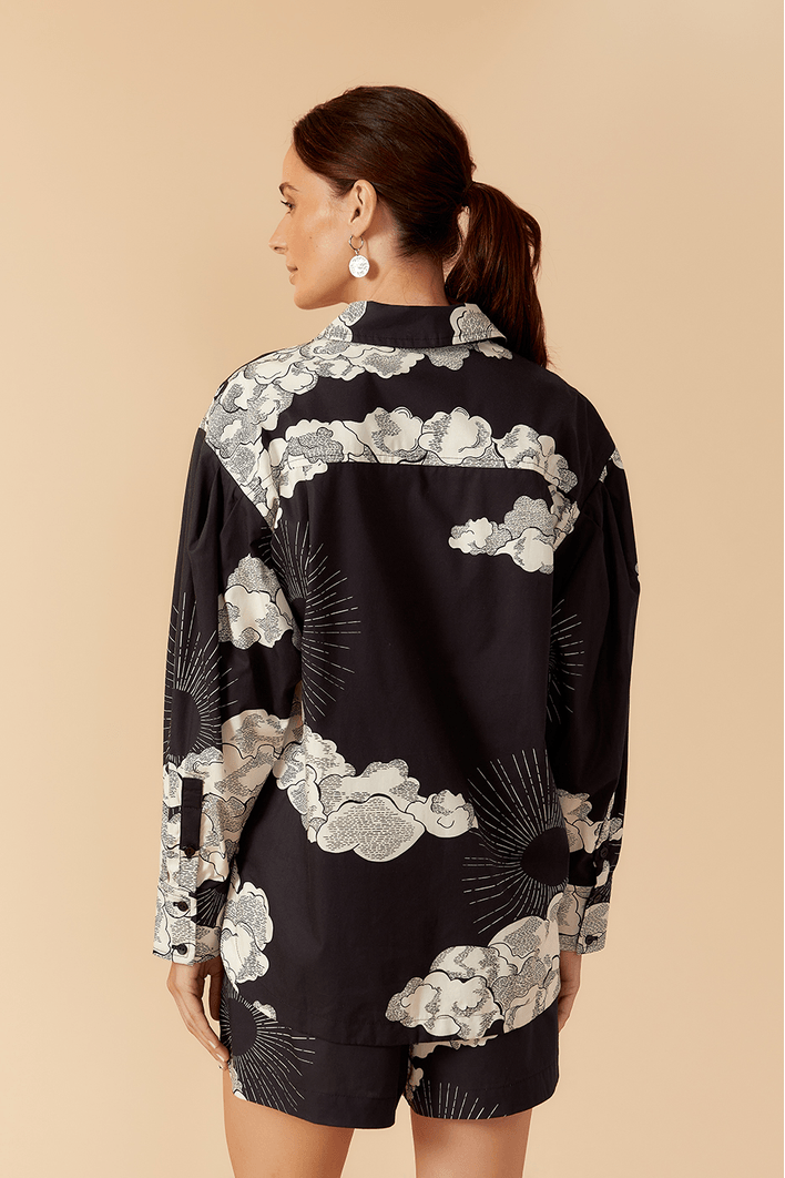 Camisa Tricoline Estampa Céu