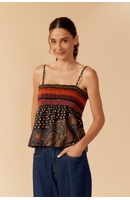 Blusa Lastex Tricoline Estampa Luares