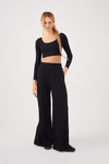 Blusa Cropped Canelada Decote U