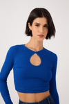 Blusa Canelada Vazado Frente