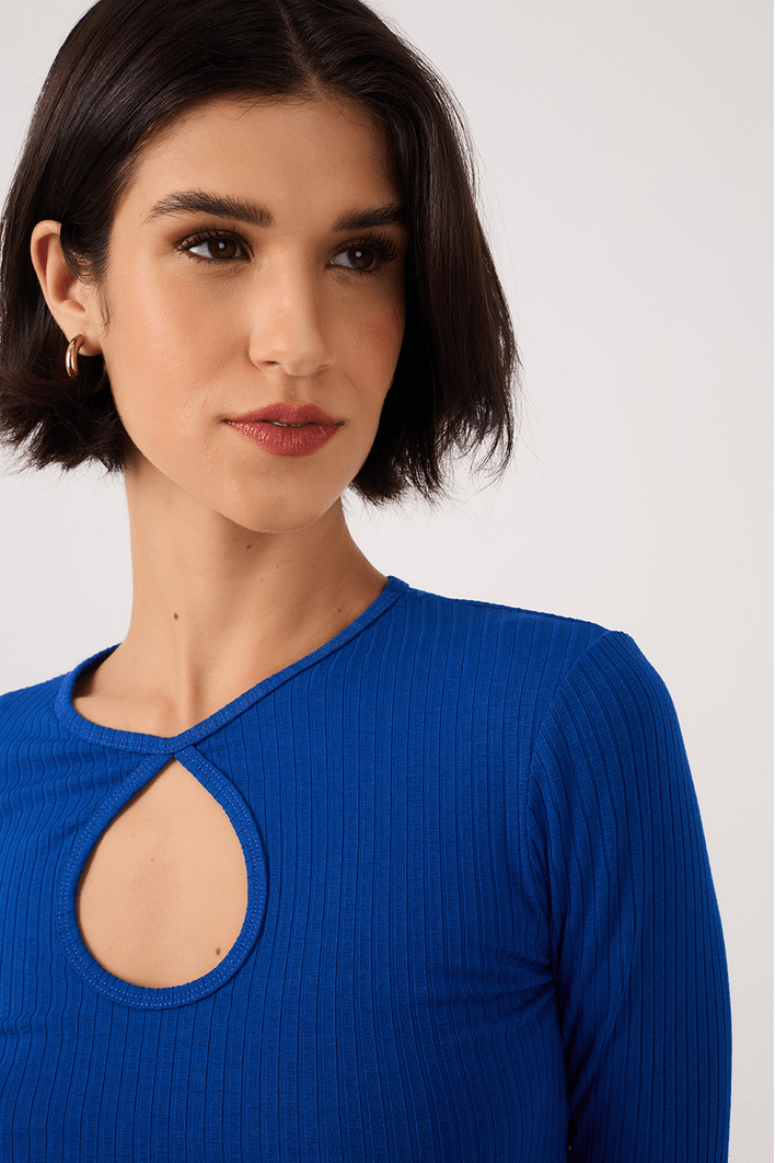 Blusa Canelada Vazado Frente