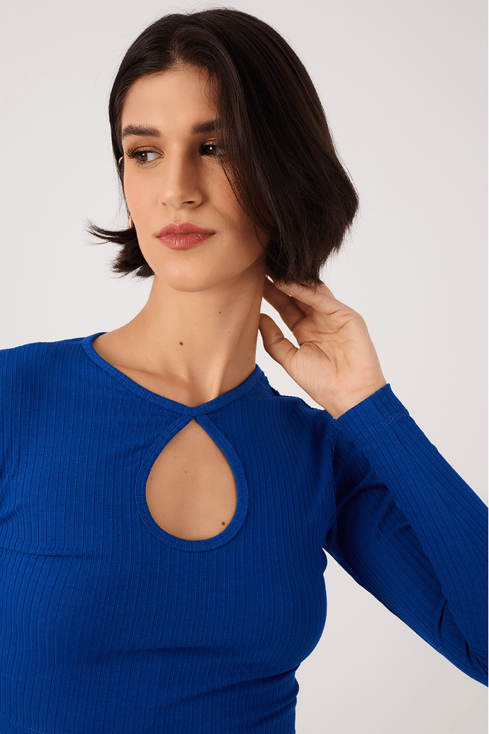 Blusa Canelada Vazado Frente