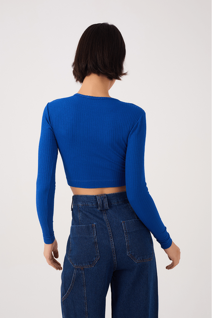 Blusa Canelada Vazado Frente
