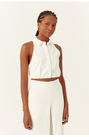 Blusa Linho Pregas Barra