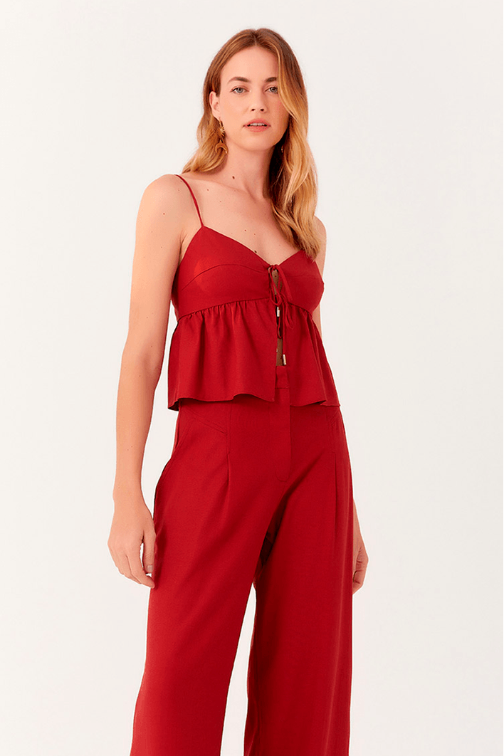 Blusa Linho Amarração Frente