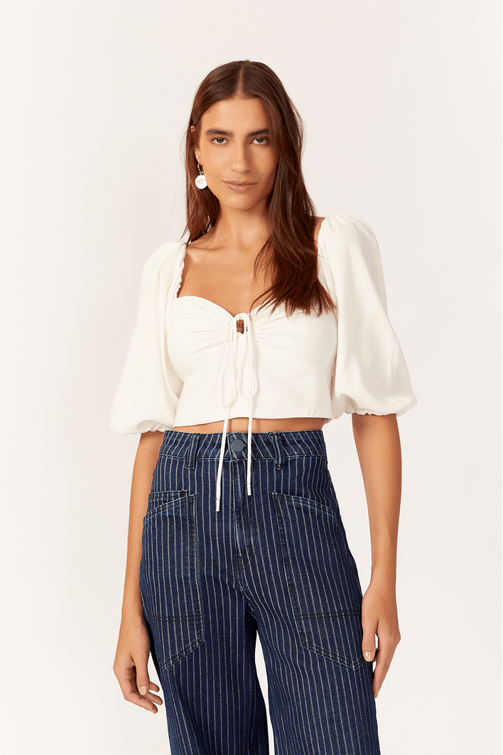 Blusa Linho Manga Bufante