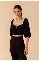 Blusa Linho Manga Bufante