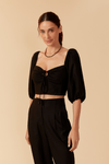 Blusa Linho Manga Bufante