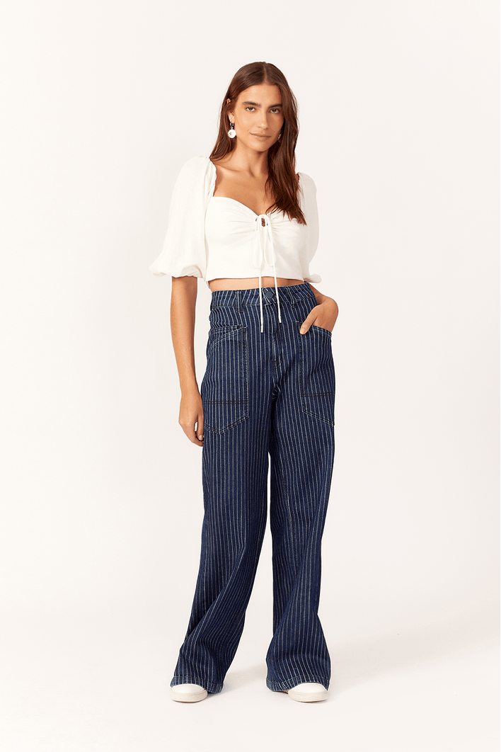 Blusa Linho Manga Bufante