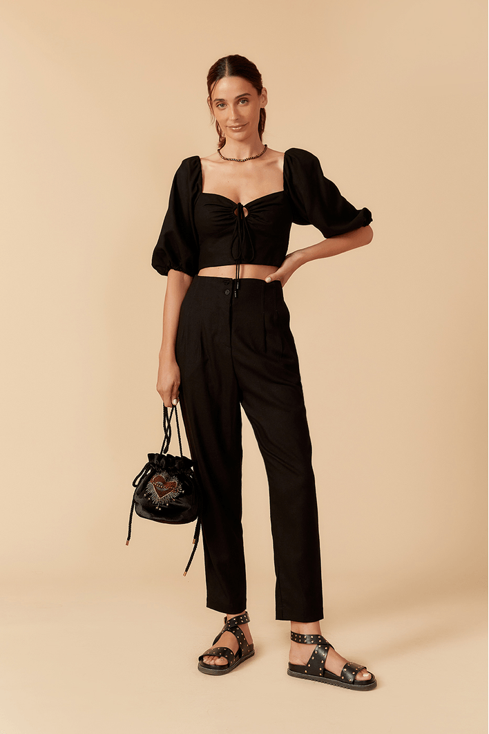 Blusa Linho Manga Bufante