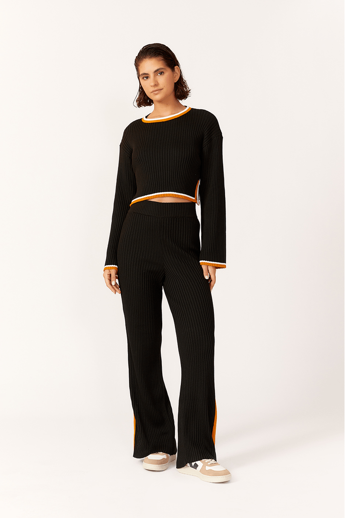 Blusa Tricot Fendas Laterais