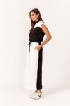 Blusa Gola Tricot Malha Bicolor