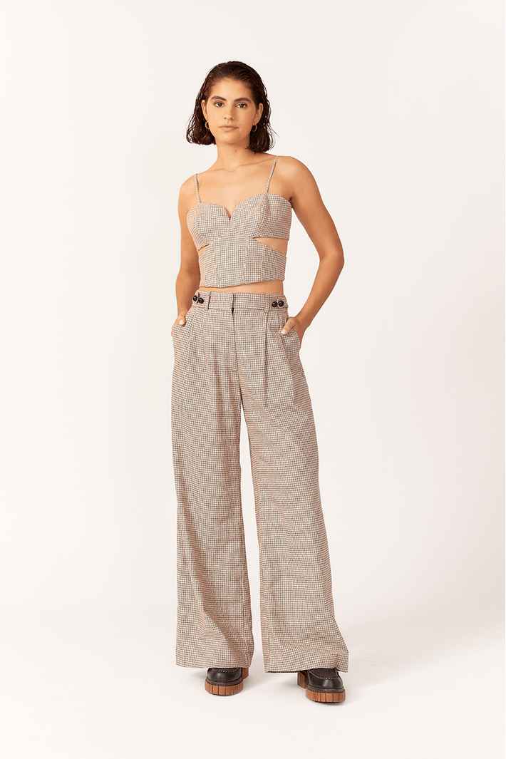 トップス theredthread corset fit tops gry bk Top Corset Xadrez Alfaiataria - 02.08.2811|458