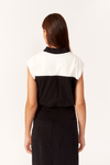 Blusa Gola Tricot Malha Bicolor