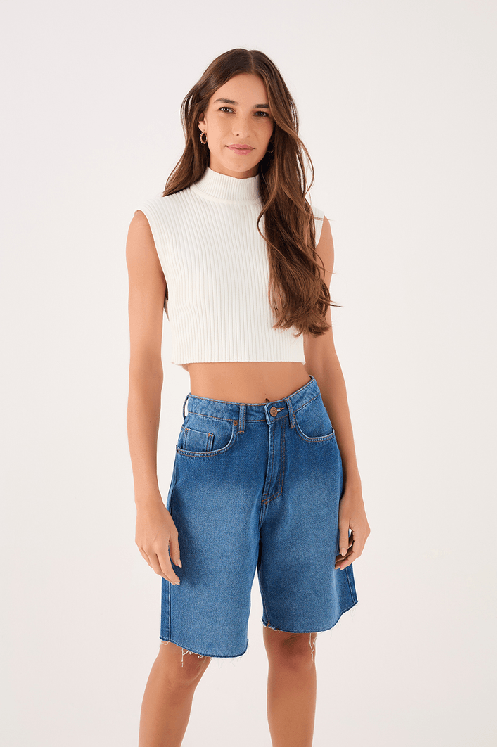 Blusa Tricot Gola Alta