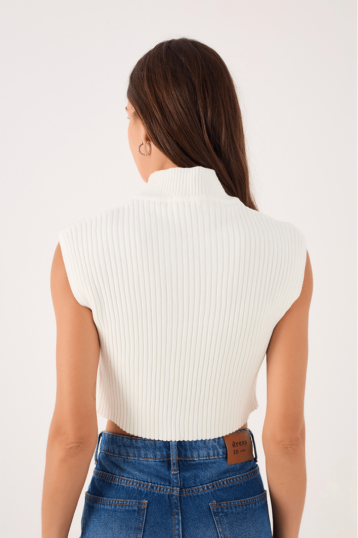 Blusa Tricot Gola Alta
