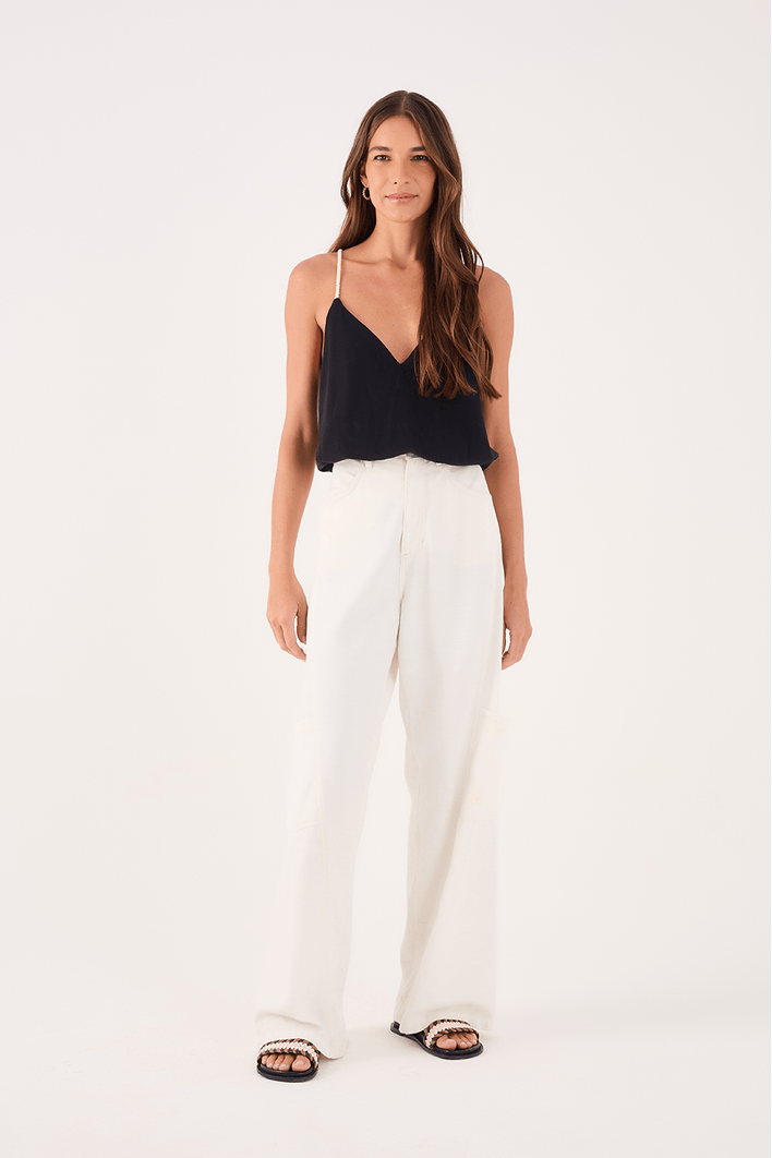 Blusa Com Crochet Costas E Alça