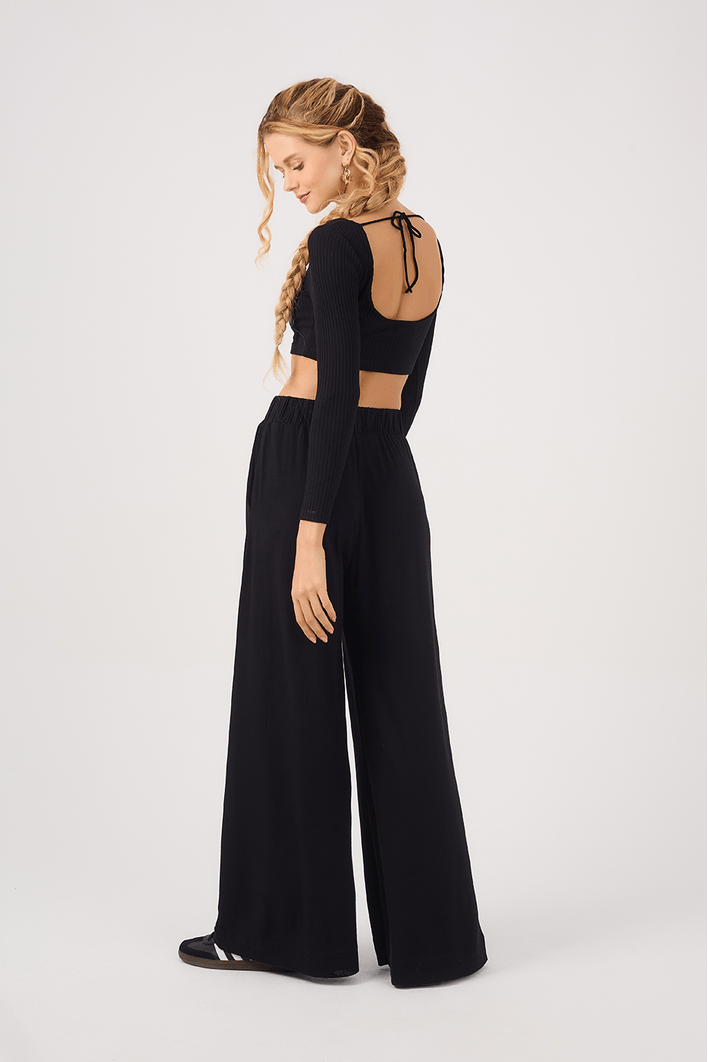 Calça Pantalona Crepe
