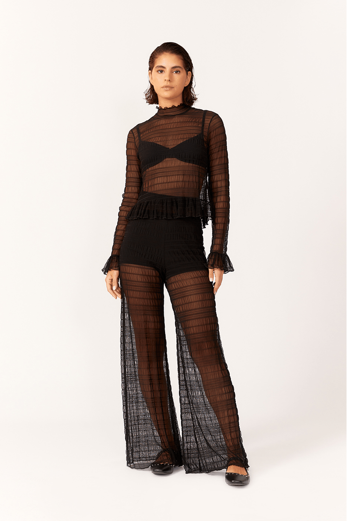 Calça Flare Tule Frufru