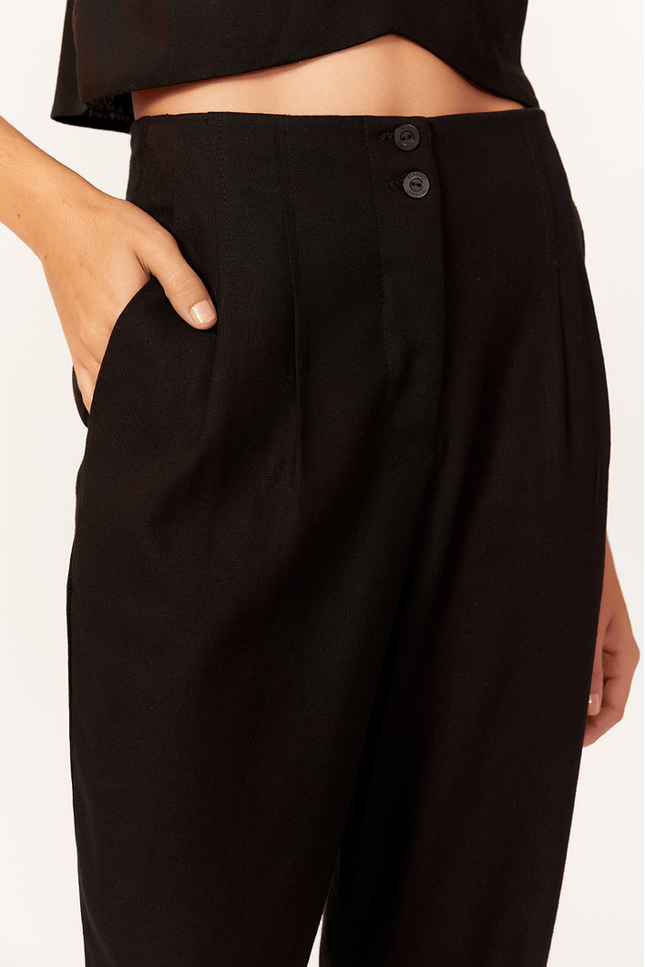Calça Linho Pregas Frente