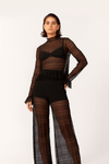 Calça Flare Tule Frufru