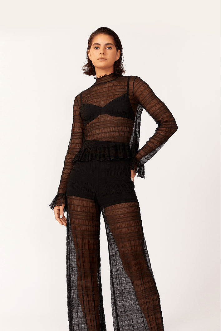 Calça Flare Tule Frufru