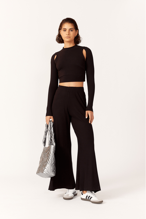 Calça Flare Canelada