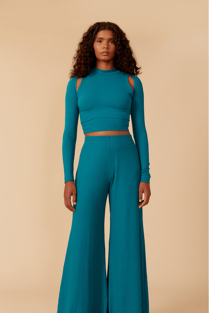 Calça Flare Canelada